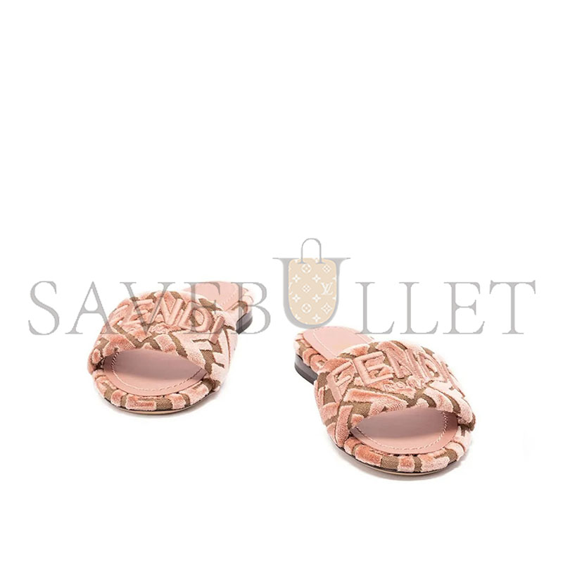 FENDI LOGO MOTIF VELVET SANDALS 8R8092AY9Z